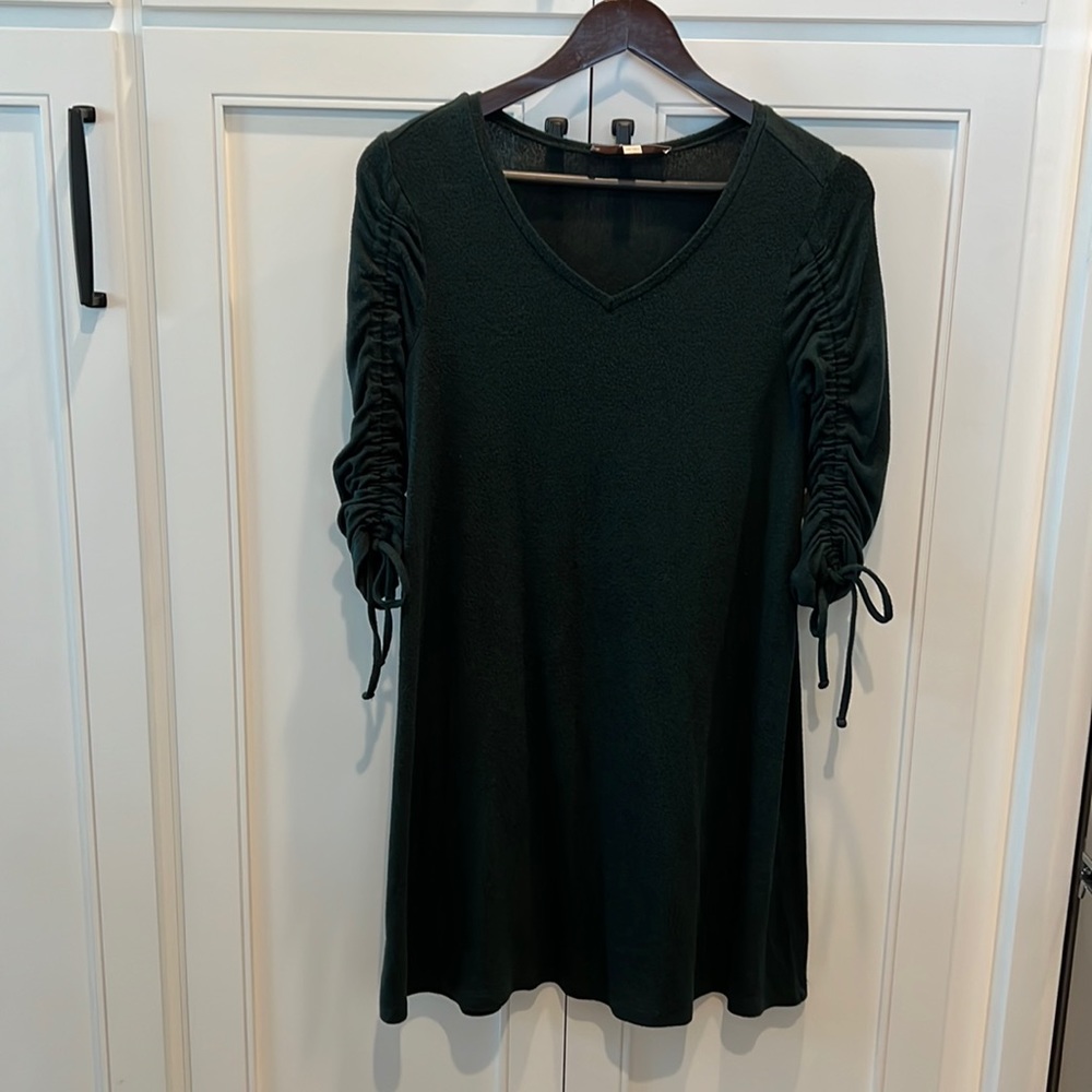 Loft dark green swing dress